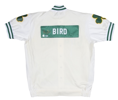 1988-89 Larry Bird Game Worn and Signed Boston Celtics Warm-Up Jacket (MEARS & Beckett)